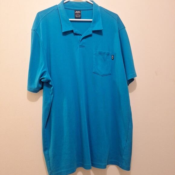 Oakley Polo Shirt Men's Sz XXL/TTG Blue Short Sleeve Logo - Picture 1 of 8